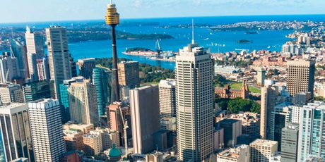 Aerial view of Sydney's Cityscape. 