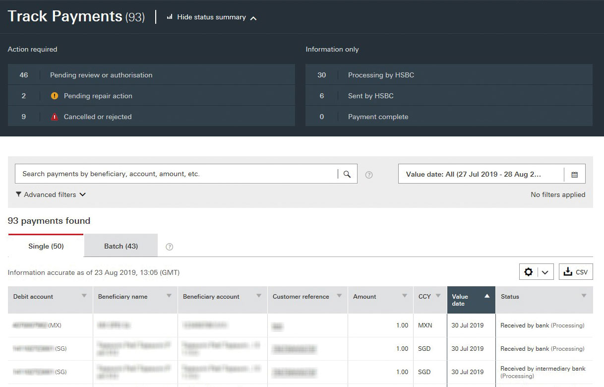 Keep track of your payments with HSBC track payments tool
